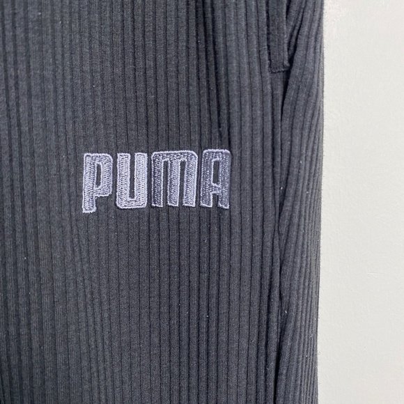 PUMA Women's Black Ribbed High Waist Modern Basics Wide Leg Pant Size Small - Picture 2 of 15